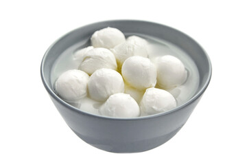 Fototapeta na wymiar Mozzarella balls in a bowl isolated on white background