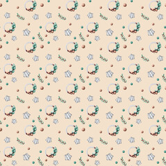 Christmas seamless pattern for winter holidays design.