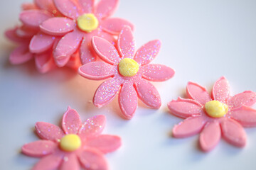 Pink Candy Flowers for Cupcakes and Cakes
