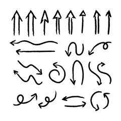 Arrow doodles vector collection. Set of Hand drawn vector arrows.