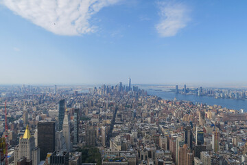 Breathtaking view of south Manhattan, from the top of the Empire state building in New York, USA