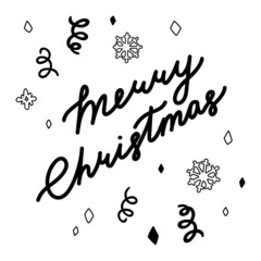 Christmas 2021 handwritten text. Perfect for a holiday typographic poster, banner, or greeting card. Vector illustration
