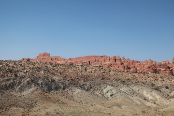 Rock formations in the distance in Utah