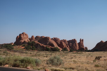 Rock formations in the distance in Utah