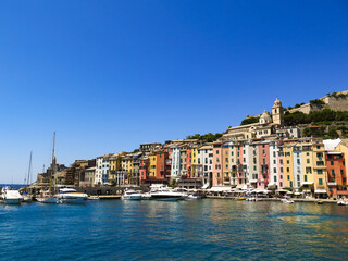 Fototapeta na wymiar Beautiful view of Portovenere, a colorful village near the Cinque Terre, Italy