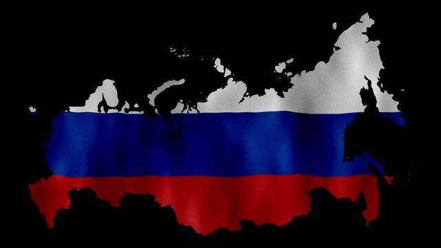 Russia Country Flag on the geographic map of the country Illustration 