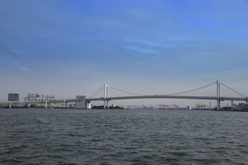 日の出桟橋から見た東京湾お台場風景