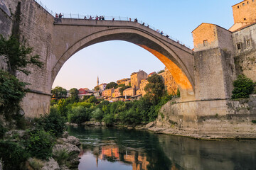 Fototapeta premium Beautiful view of Mostar's old bridge in Bosnia-Herzegovina