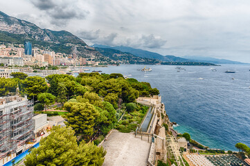 View over the coast of Monte Carlo, Principality of Monaco