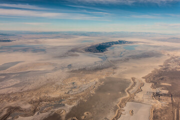 aerial view from airplane over reno nevada