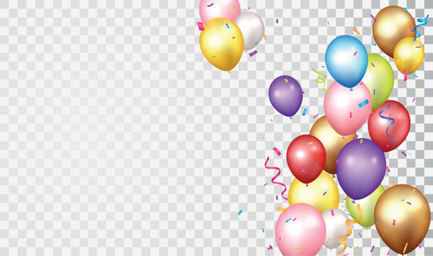 Birthday and celebration banner with colorful balloon