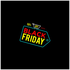 Black Friday Logo, Discount Sale Promo Sticker Label