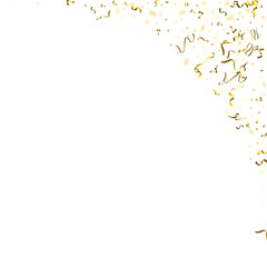 Holiday Serpentine. Gold Foil Streamers Ribbons.