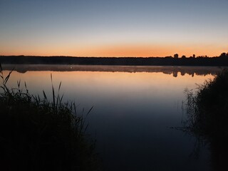 sunset over the river