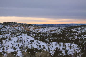 Fototapeta na wymiar Winter in Bryce Canyon National Park, utah