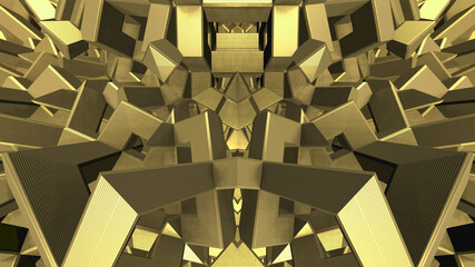 Abstract 3D geometric pattern - 385872612