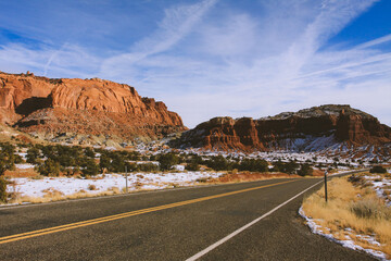 Winter in Capitol Reef National Park, utah