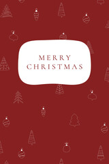 Naklejka na ściany i meble Merry Christmas - Christmas card with the text on a festive, red pattern background