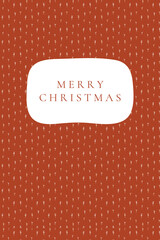 Merry Christmas - Christmas card with the text on a festive pattern background