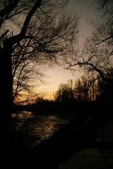 Fototapeta premium sunset over the river