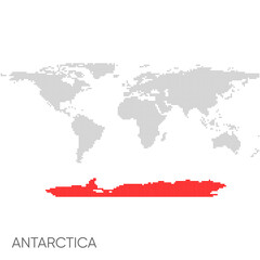 Dotted world map with marked antarctica © prehistorik