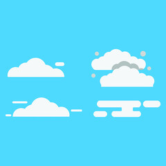Blue sky with clouds, fog, weather background, nature blue background EPS Vector
