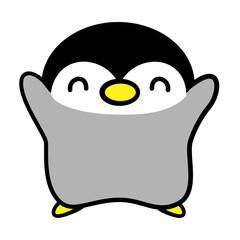 ペンギン　ひな　喜ぶ　イラスト素材