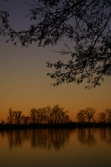 Fototapeta premium sunset on the lake