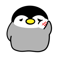 ペンギン　ひな　痛い　イラスト素材