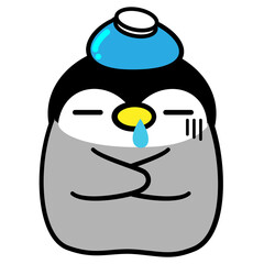 ペンギン　ひな 　風邪　イラスト素材