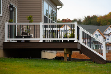 White veranda and railing posts