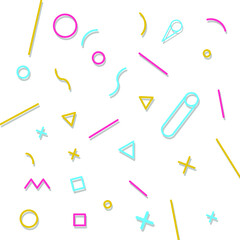Background colorful pattern, geometric, memphis style white background EPS Vector white background