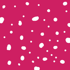 Polka hand drawn dot background colored, simple design white background EPS Vector