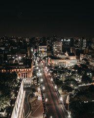 Fototapeta na wymiar Centro Histórico de São Paulo durante a noite.