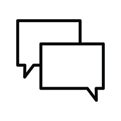 Naklejka premium Chat box blank outline and thin line icon isolated on white background EPS Vector
