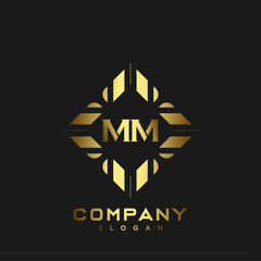 MM Premium monogram letter initials logo. minimalist symbol icon vector design. Luxury logotype Template.