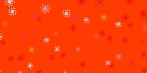 Light Orange vector natural backdrop with flowers.