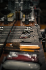 close up of barber tools