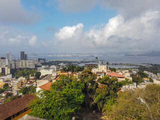 Fototapeta na wymiar center region of Rio de Janeiro, seen from the top of the Santa Tereza neighborhood.