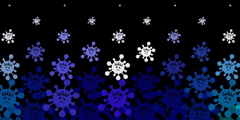 Dark blue, green vector template with flu signs.