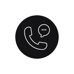 Contact us, phone call icon inside of a circle, isolated on white background, can be used for many purposes, website, app UI EPS Vector