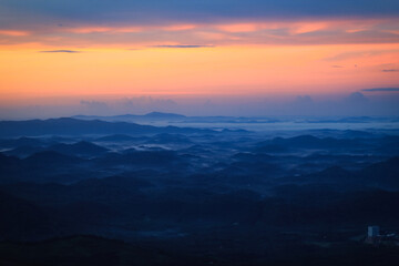 sunset over the  Mountains