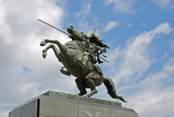 Fototapeta premium 山形城跡・最上義光騎馬像