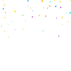Rainbow Festive Confetti. Carnival Star Falling.