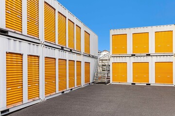 Outside atmosphere of a small rental storage room