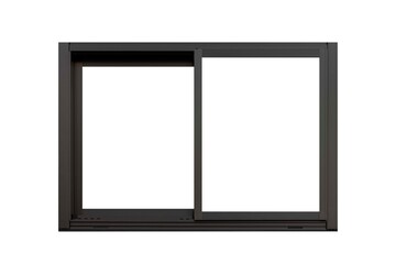 Vintage black metal window frame isolaed on a white background