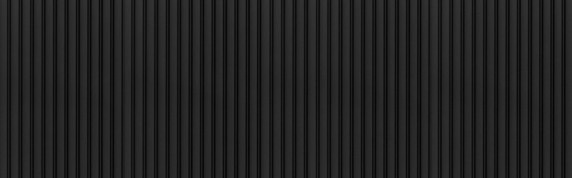 Panorama of Black Corrugated metal background and texture surface or galvanize steel - Powered by Adobe