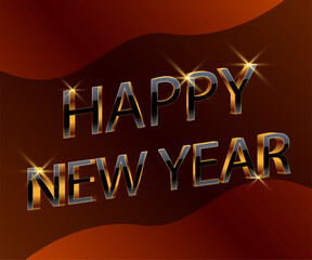 happy new year with 3D typography style, modern background for social media template monthly. fresh gradient and fluid colour.