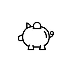 piggy bank and save money icon. perfect for poster, presentation, book, banner, print template, application, interface and more product. icon design line style
