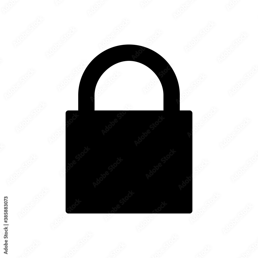 Poster simple closed padlock or lock sign without keyhole. vector image.